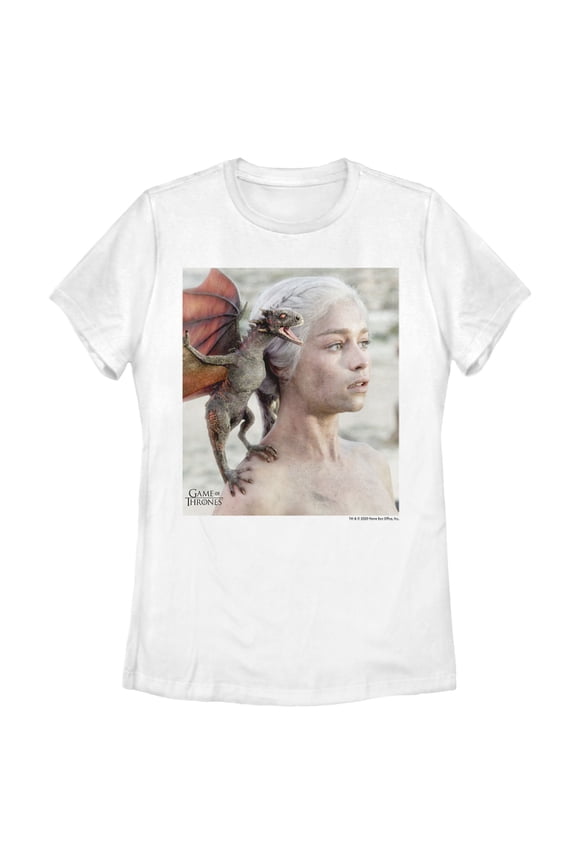 Women's Game of Thrones Daenerys Born From Fire Graphic Tee White 2X Large