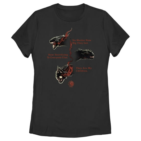 Women's Game of Thrones Dragons No Matter What They are my Children  Graphic Tee Black 2X Large