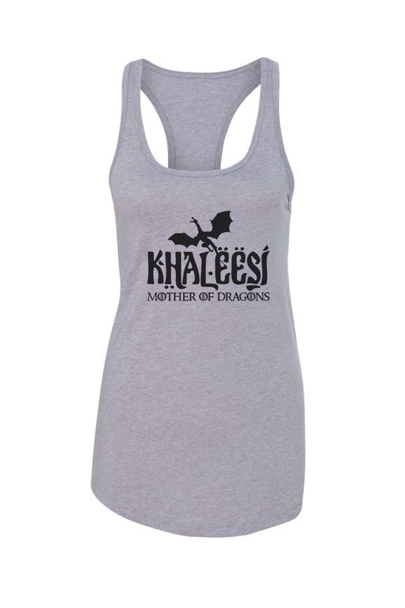 Women’s Game of Thrones Graphic Tank Top “KHALEESI Mother of Dragons” RB Clothing Co Grey, Small