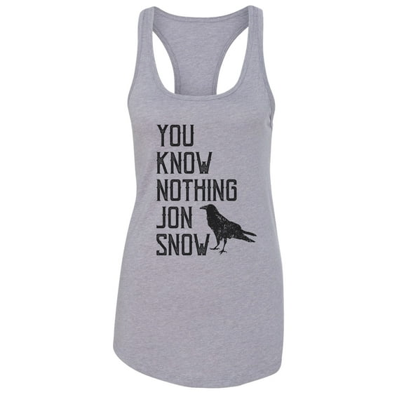 Women’s Game of Thrones Graphic Tank Top “You Know Nothing John Snow” RB Clothing Co Grey, Small