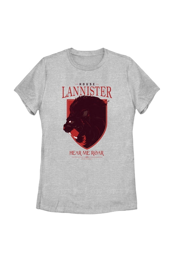 Women's Game of Thrones House Lannister Lion Crest Graphic Tee Athletic Heather X Large