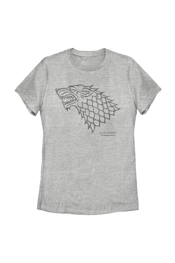 Women's Game of Thrones House Stark Direwolf  Graphic Tee Athletic Heather 2X Large