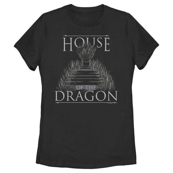 Women's Game of Thrones: House of the Dragon Iron Throne Logo  Graphic Tee Black X Large
