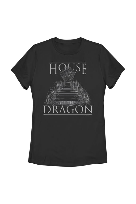 Women's Game of Thrones: House of the Dragon Iron Throne Logo Graphic Tee Black X Large
