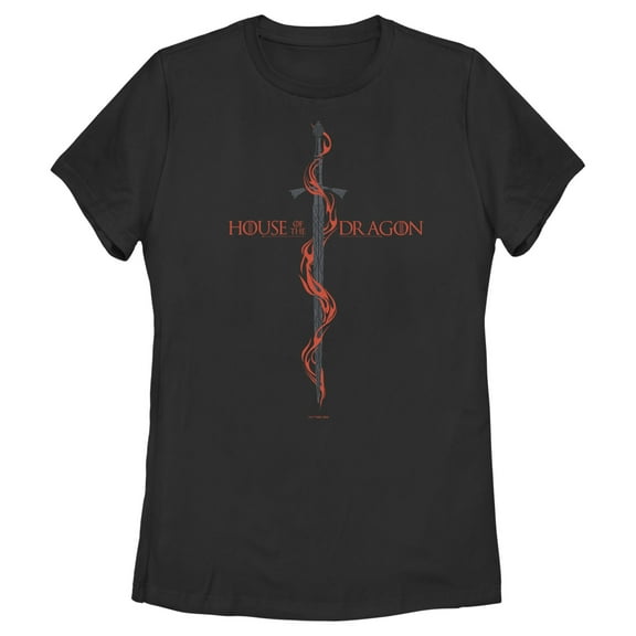 Women's Game of Thrones: House of the Dragon Red Sword Logo  Graphic Tee Black Small