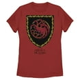 thumbnail image 1 of Women's Game of Thrones: House of the Dragon Targaryen Crest  Graphic Tee Red X Large, 1 of 4