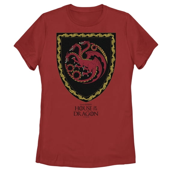 Women's Game of Thrones: House of the Dragon Targaryen Crest Graphic Tee Red X Large