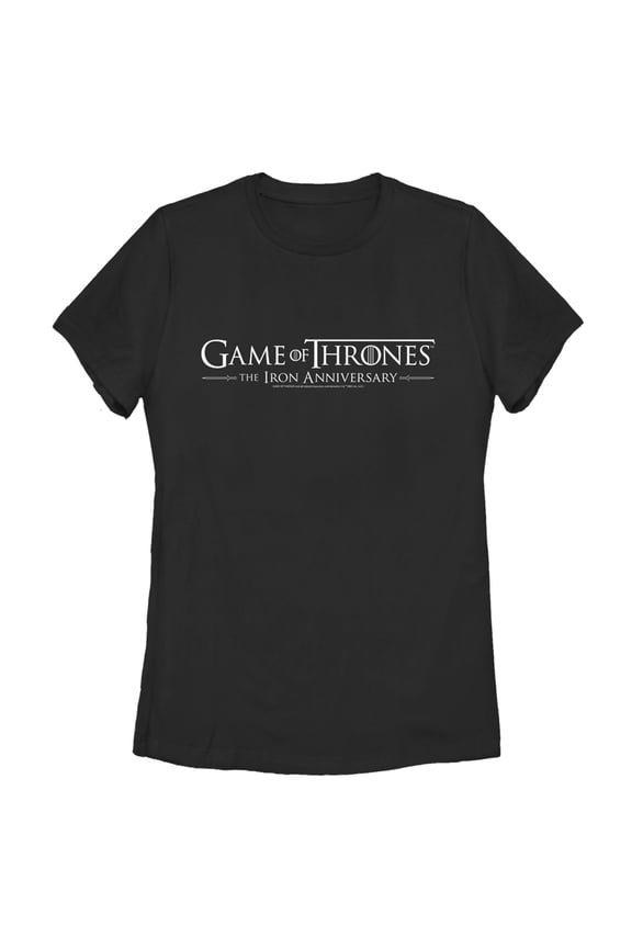 Women's Game of Thrones Iron Anniversary Small Logo Graphic Tee Black X Large