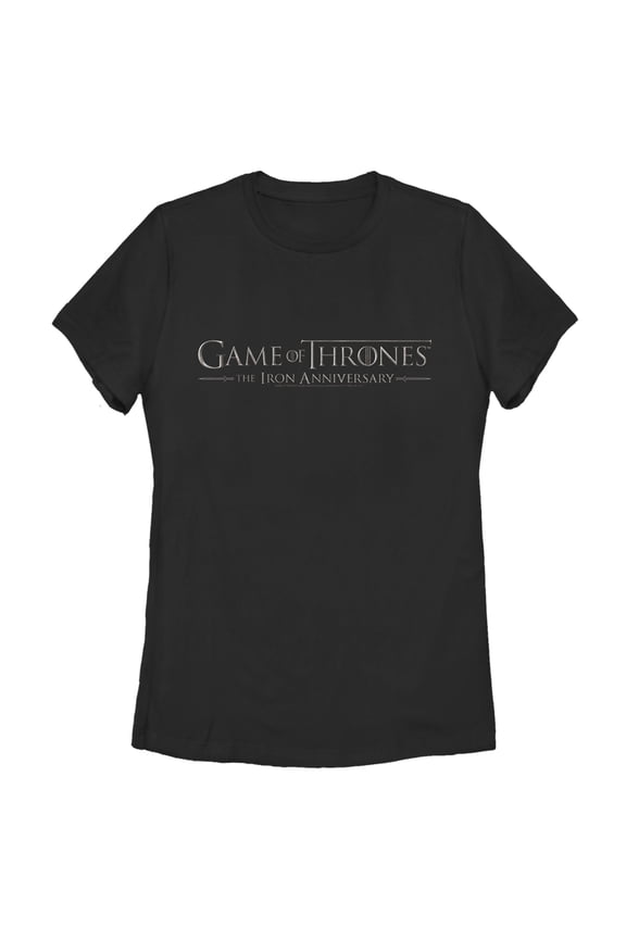 Women's Game of Thrones Iron Anniversary Small Metal Logo Graphic Tee