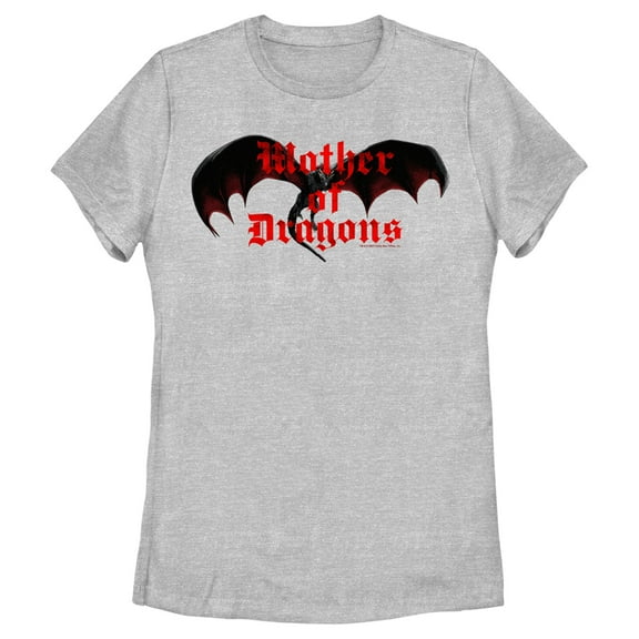 Women's Game of Thrones Mother of Dragons Red Dragon Graphic Tee Athletic Heather Medium