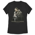 thumbnail image 1 of Women's Game of Thrones Stark Knows Winter  Graphic Tee Black 2X Large, 1 of 3