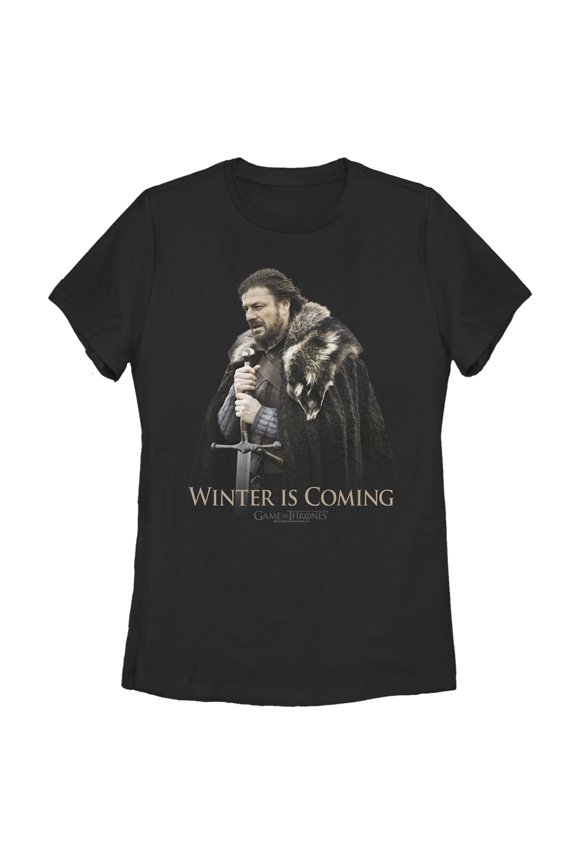 Women's Game of Thrones Stark Knows Winter Graphic Tee Black Medium