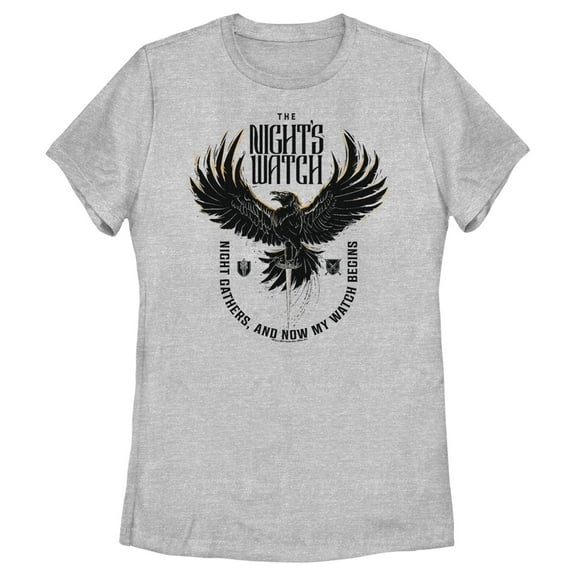 Women's Game of Thrones The Night's Watch Crow  Graphic Tee Athletic Heather Large
