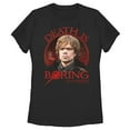 thumbnail image 1 of Women's Game of Thrones Tyrion Death is Boring  Graphic Tee Black Small, 1 of 3