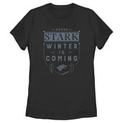 Women's Game of Thrones Winter Is Coming House Stark Badge  Graphic Tee Black Small