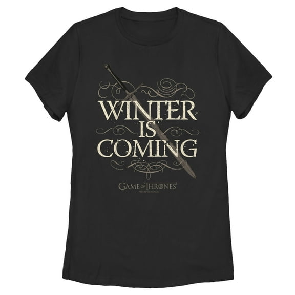 Women's Game of Thrones Winter is Coming Sword  Graphic Tee Black 2X Large