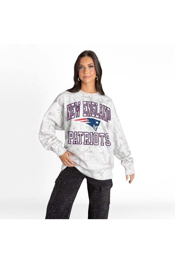 Women's Gameday Couture Arctic Camo New England Patriots Whiteout Oversized Premium Fleece Sweatshirt