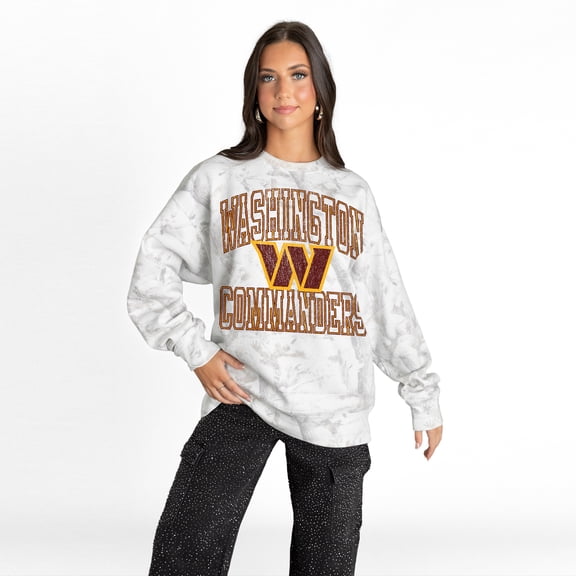 Women's Gameday Couture Arctic Camo Washington Commanders Whiteout Oversized Premium Fleece Sweatshirt