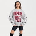 thumbnail image 1 of Women's Gameday Couture Ash Alabama Crimson Tide Oversized Pennant Pride Rhinestone Star Sleeve Sweatshirt, 1 of 3