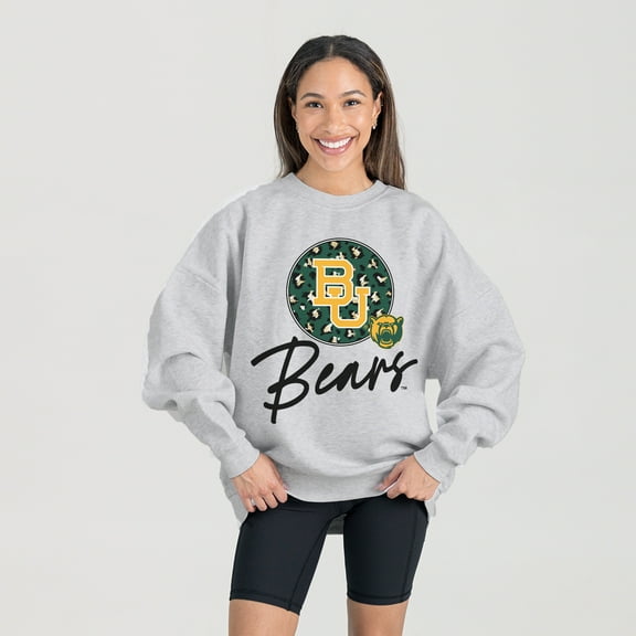 Women's Gameday Couture Ash Baylor Bears Premium Fleece Pullover Sweatshirt