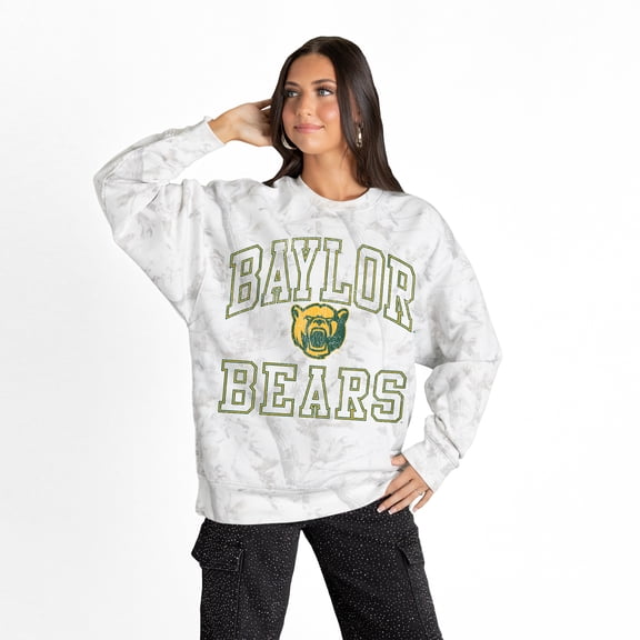 Women's Gameday Couture Ash Baylor Bears Whiteout Premium Fleece Camo Sweatshirt