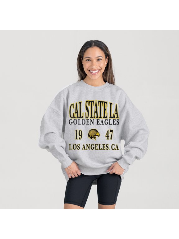 Women's Gameday Couture Ash Cal State L.A. Golden Eagles Premium Fleece Pullover Sweatshirt