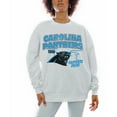 thumbnail image 1 of Women's Gameday Couture Ash Carolina Panthers Gridiron Goals Premium Drop Shoulder Pullover Sweatshirt, 1 of 3