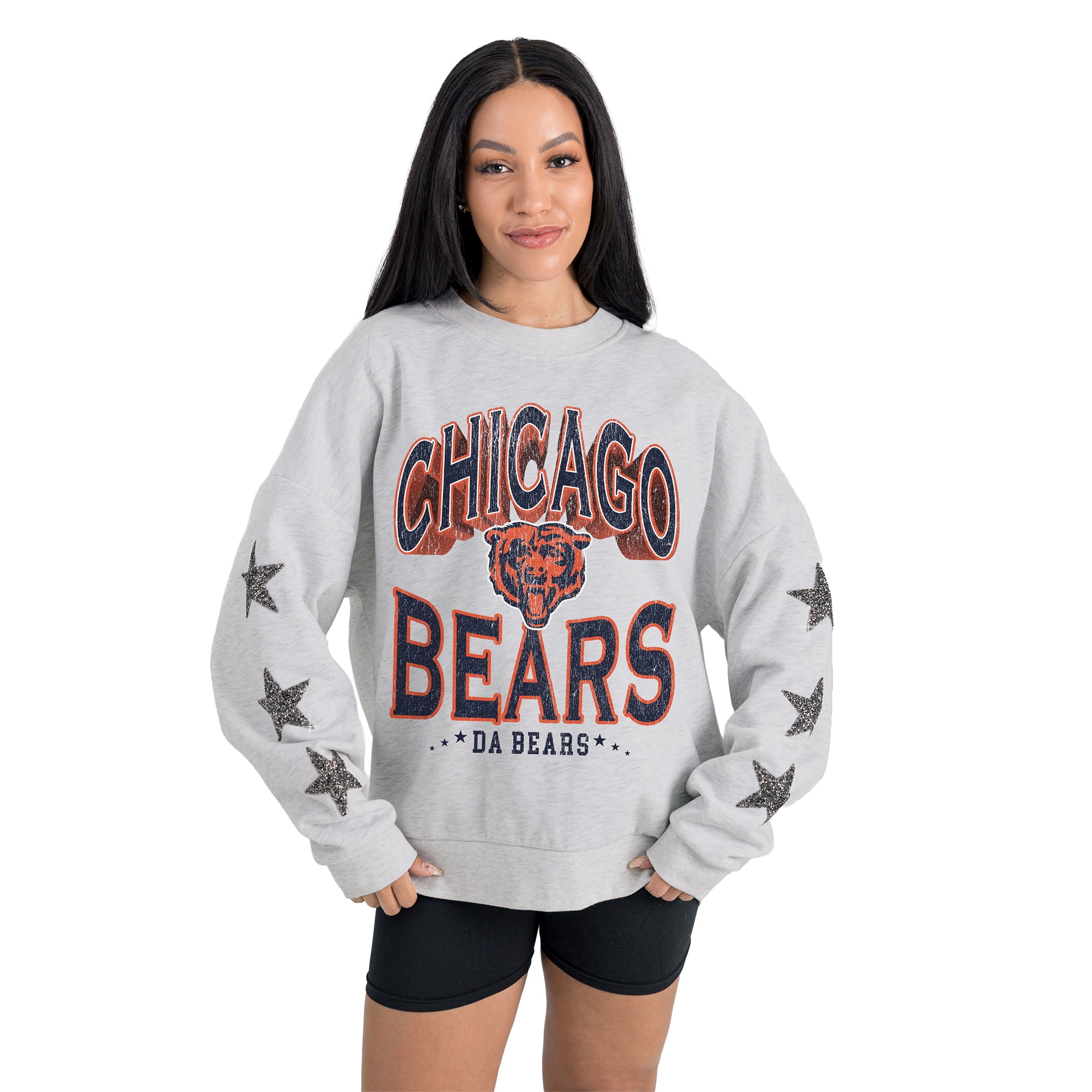 Women's Gameday Couture Ash Chicago Bears Resilience Relaxed Rhinestone