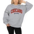 thumbnail image 1 of Women's Gameday Couture Ash Chicago Bears Rhinestone Drop Shoulder Oversized Fleece Pullover Sweatshirt, 1 of 3