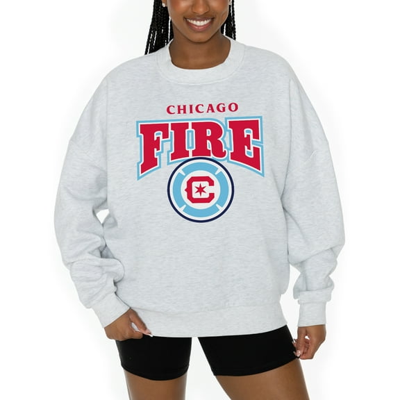 Women's Gameday Couture  Ash Chicago Fire Pitch Pride Pullover Sweatshirt
