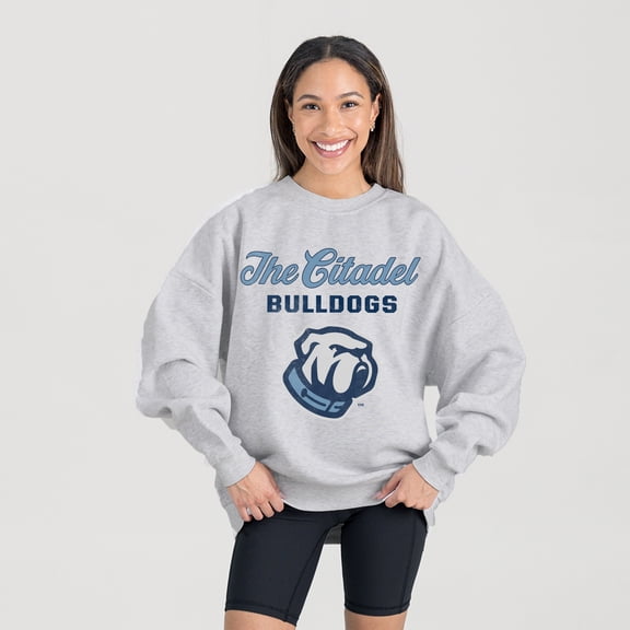 Women's Gameday Couture Ash Citadel Bulldogs Premium Fleece Pullover Sweatshirt