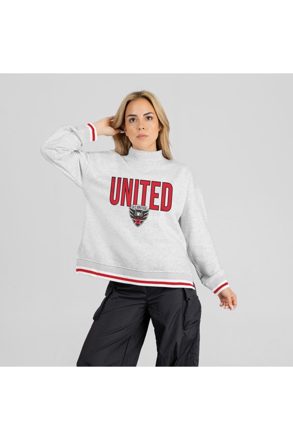 Women's Gameday Couture Ash D.C. United Rally Point Mock Neck Sweatshirt