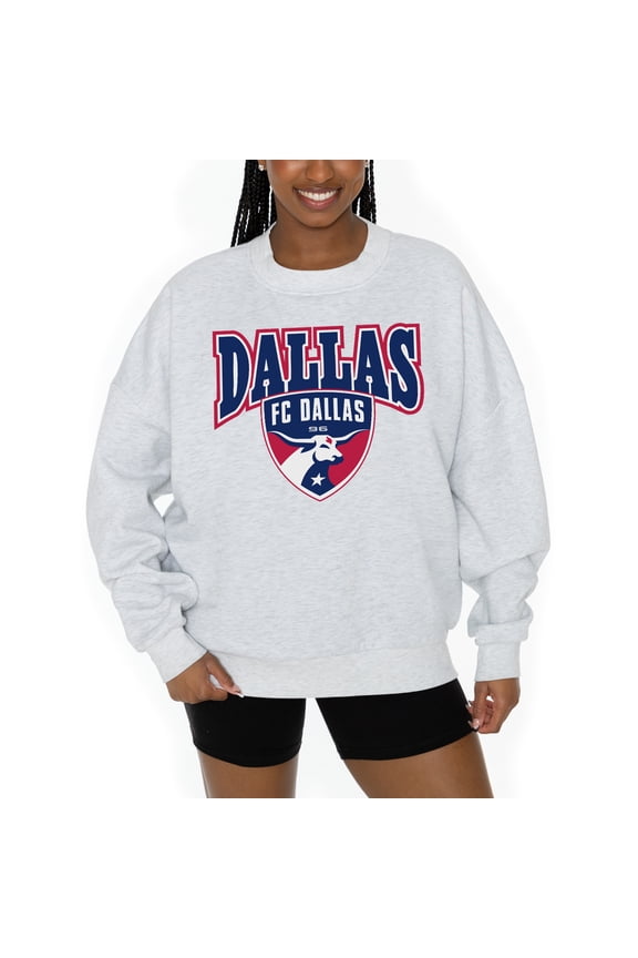 Women's Gameday Couture Ash FC Dallas Pitch Pride Pullover Sweatshirt