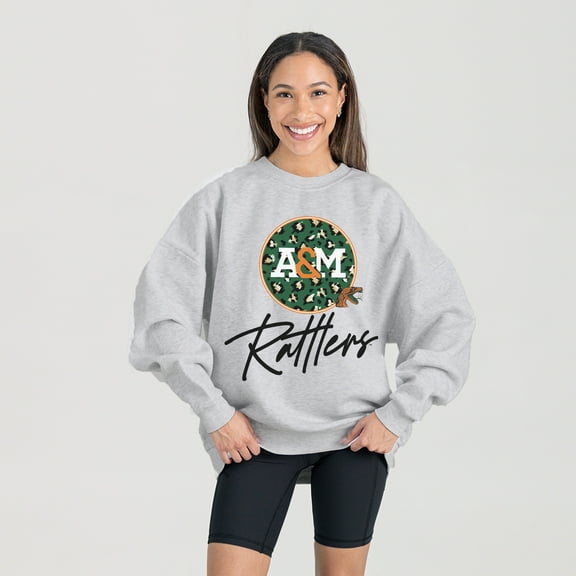 Women's Gameday Couture Ash Florida A&M Rattlers Premium Fleece Pullover Sweatshirt