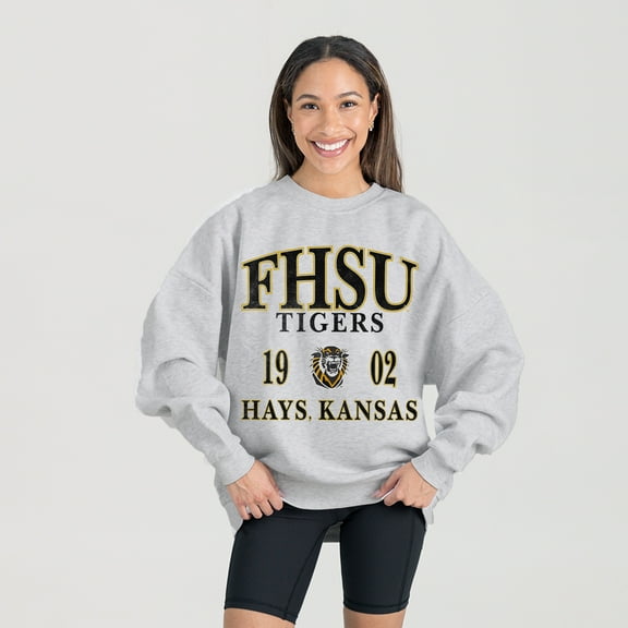 Women's Gameday Couture Ash Fort Hays State Tigers Premium Fleece Pullover Sweatshirt