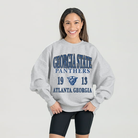 Women's Gameday Couture Ash Georgia State Panthers Premium Fleece Pullover Sweatshirt