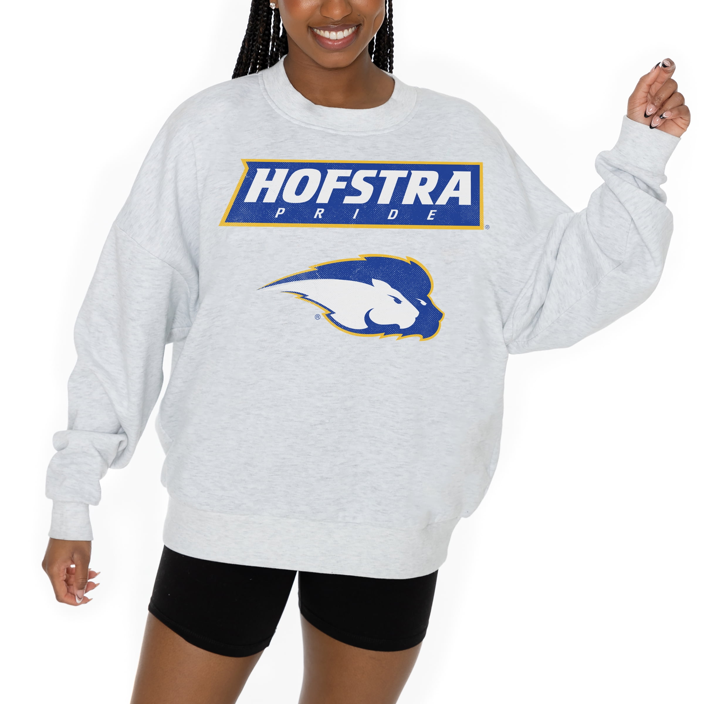 Women s Gameday Couture Ash Hofstra University Pride Premium Fleece Pullover Sweatshirt Walmart