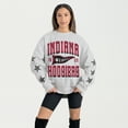 thumbnail image 1 of Women's Gameday Couture Ash Indiana Hoosiers Oversized Pennant Pride Rhinestone Star Sleeve Sweatshirt, 1 of 3