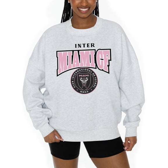 Women's Gameday Couture Ash Inter Miami CF Pitch Pride Pullover Sweatshirt