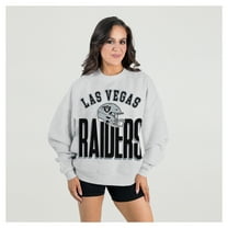 Women's Gameday Couture Ash Las Vegas Raiders Fierce Focus Premium Oversized Fleece Pullover Sweatshirt
