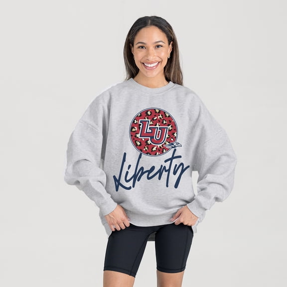 Women's Gameday Couture Ash Liberty Flames Premium Fleece Pullover Sweatshirt