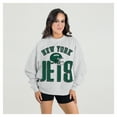 thumbnail image 1 of Women's Gameday Couture  Ash New York Jets Fierce Focus Premium Oversized Fleece Pullover Sweatshirt, 1 of 4