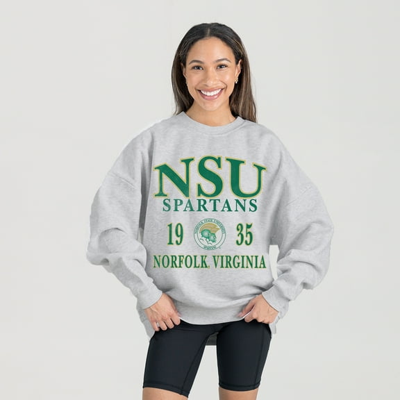 Women's Gameday Couture Ash Norfolk State Spartans Premium Fleece Pullover Sweatshirt