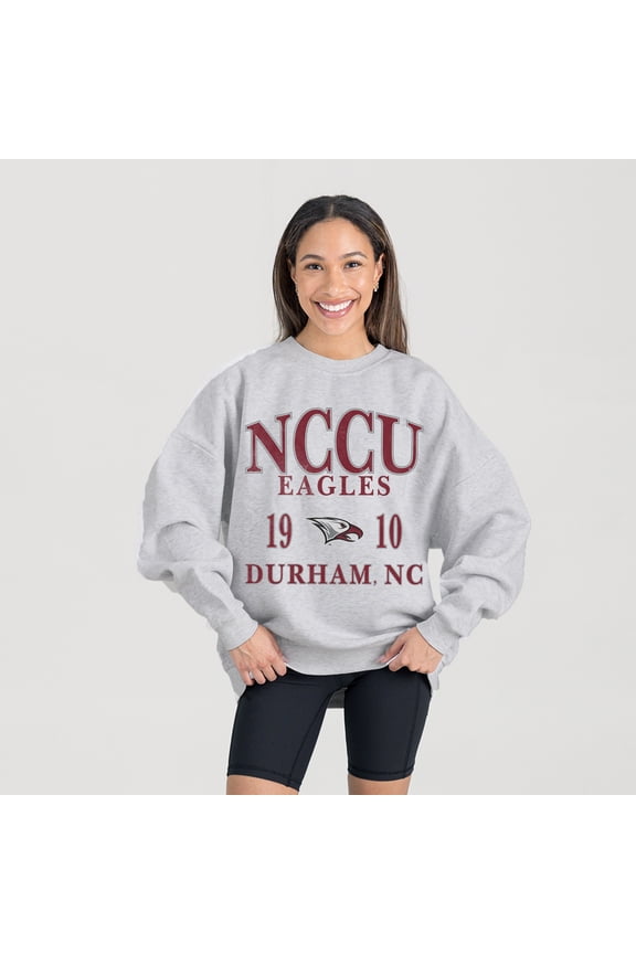 Women's Gameday Couture Ash North Carolina Central Eagles Premium Fleece Pullover Sweatshirt