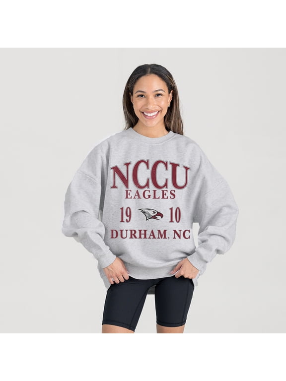 Women's Gameday Couture Ash North Carolina Central Eagles Premium Fleece Pullover Sweatshirt