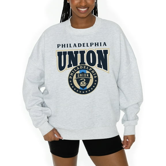 Women's Gameday Couture  Ash Philadelphia Union Pitch Pride Pullover Sweatshirt