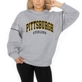thumbnail image 1 of Women's Gameday Couture Ash Pittsburgh Steelers Rhinestone Drop Shoulder Oversized Fleece Pullover Sweatshirt, 1 of 3