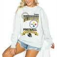 thumbnail image 1 of Women's Gameday Couture Ash Pittsburgh Steelers Oversized Run the Show Pullover Sweatshirt, 1 of 2