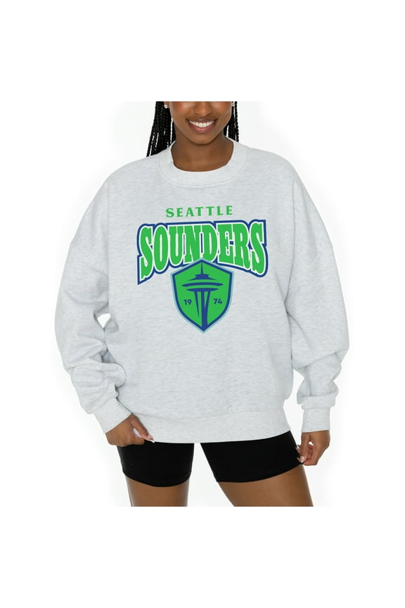Women's Gameday Couture  Ash Seattle Sounders FC Pitch Pride Pullover Sweatshirt