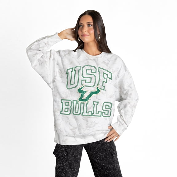 Women's Gameday Couture  Ash South Florida Bulls Whiteout Premium Fleece Camo Sweatshirt